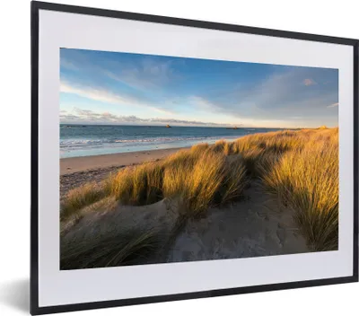 Produktbild von MuchoWow® MuchoWow® Gerahmtes Poster Düne - Strand - Meer 60x40 cm - Poster mit zchwarzem Bilderrahmen - Schlafzimmer - Plakat in Rahmen - Drucken