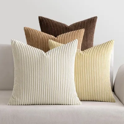 Produktbild von Kissenbezüge Kordsamt 4 Stück 45x45cm Braun