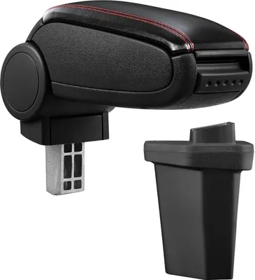 Produktbild von Armlehne Mittelarmlehne Leder Bezug Schwarz / Rot für Hyundai i20 II ab 2014-