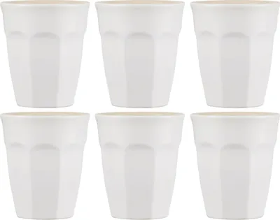 Produktbild von 6er Set Cafe Latte Becher Mynte Pure White weiß 200ml Steingut Ib Laursen
