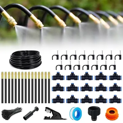 Produktbild von Tropfbewässerungsset Gartenbewässerung Bewässerungsset - 15 m - 360 Grad Sprühkopf - Gartenschlauch Bewässerungssystem - Für Garten und Rasen