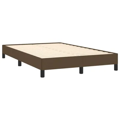 Image de Cadre de lit sans matelas marron foncé 120x190 cm tissu