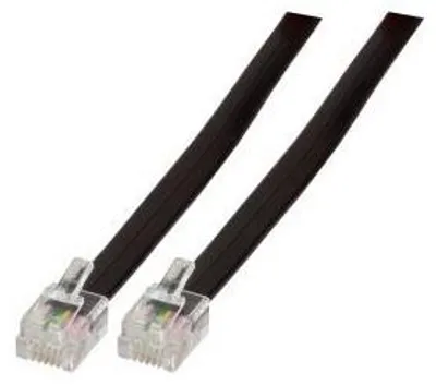 Produktbild von EFB Modularkabel RJ12 (6/6) / RJ12 (6/6) schwarz,5 Meter