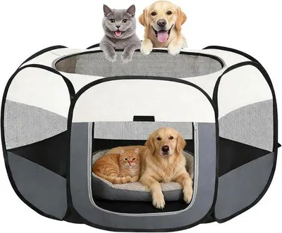 Image de Niche imperméable - 110 x 110 x 60 cm - Pliable et transportable - Pour la maison et l'extérieur - Pour chiots, chats et petits animaux