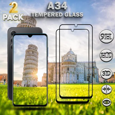Produktbild von 2-Pack Samsung Galaxy A34 Displayschutzfolie - Gehärtetes Glas 9H - Super Qualität 3D