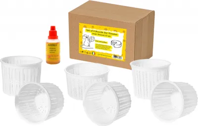 Produktbild von Käseformen Set inkl. 8 Stk. + Käselab 30ml gbejniet Kunststoff-Käseform, Qwieleb Gbejniet, Malteserkäse, Lab