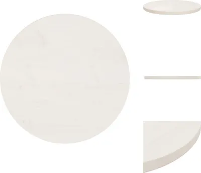 Produktbild von vidaXL Tischplatte Weiß Ø50x2,5 cm Massivholz Kiefer -  Tischplatten