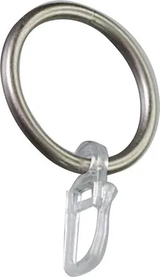 Image de Anneaux pour rideaux avec crochets, argent, D19, 10 pièces