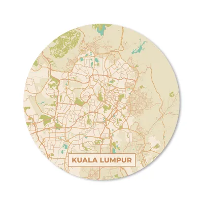 Produktbild von MuchoWow® Mauspad Mousepad Kuala Lumpur - Stadtplan - Vintage - Karte 30x30 cm - Mousepads - Maus Mat - Pad - Mausunterlage - Tischunterlage - Schreibtischmatten