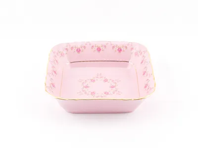 Image de Bol carré 17 cm, porcelaine rose, fleurs, Leander