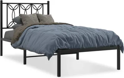 Obrázek produktu pro vidaXL Postel s čelem kovová černá 90x200 cm