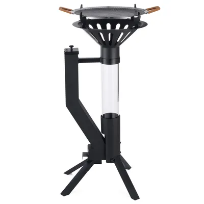 Productafbeelding van GARDENFLARE Grillaccessoire voor de Klassik vuurkorf – Roestvrijstalen grillpan | 2-in-1 vuurkorf-grill met zichtbare vlam – Pelletgrillpan voor de tuin