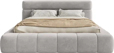 Produktbild von FEDVE Polsterbett Nuuk aus Velvet 180x200 cm, Silber