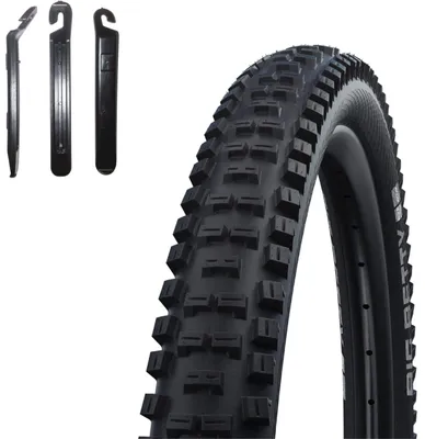Productafbeelding van 1 x Schwalbe Big Betty Performance E-50 fietband, 29 x 2,40 (62-622), zwart, inclusief bandenlichters