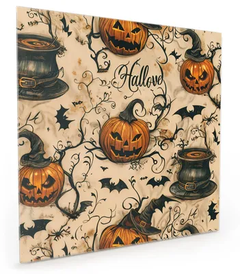 Produktbild von Küchenrückwand Spritzschutz Glas mit Motiv Halloween Kürbisse 40 x 40 cm