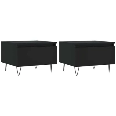 Produktbild von vidaXL Couchtische 2 Stk. Schwarz 50x46x35 cm Holzwerkstoff