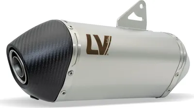 Immagine prodotto di Silenziatore posteriore LeoVince LV-14 omologato, in acciaio inossidabile, con terminale in carbonio e protezione termica per Triumph Tiger Sport 800, anni di produzione 2024-2026, E5+