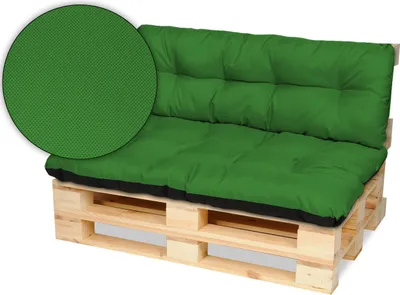 Produktbild von Superkissen24. Palettenkissen Palettenauflagen Sitzkissen - 120x80 cm und Rückenlehne 120x38 cm - Outdoor und Indoor - grün