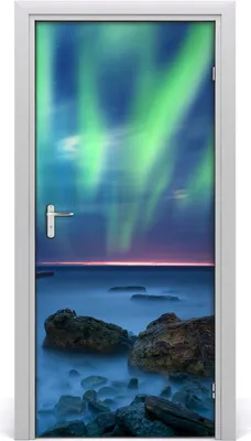 Produktbild von Tulup Türaufkleber 95x205 cm Dekorative Aufkleber Selbstklebend Wasserdichte Tapete Abnehmbar Schlafzimmer Wohnzimmer Wohnkultur - Nordlicht