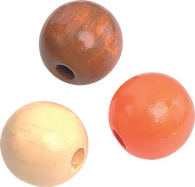 Produktbild von Holzperlen 15mm VE=5x15 Stück natur, orange