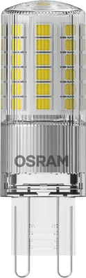 A studio shot of an OSRAM LED light bulb.