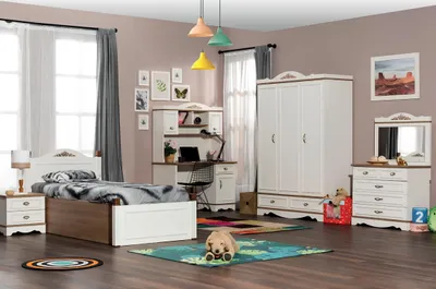 Produktbild von Klassisches Kinderzimmer Jugendzimmer Schlafzimmer Set Komplett 5tlg. Holz