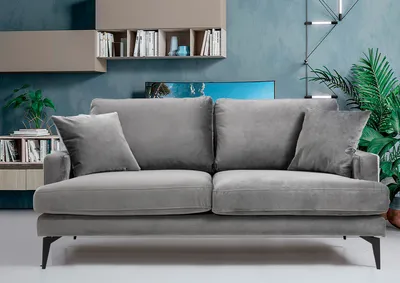 Produktbild von Hanah Home, Papira- ARE1506, Grau, Schlafsofas, Rahmen: Buchenholz / Spanplatte