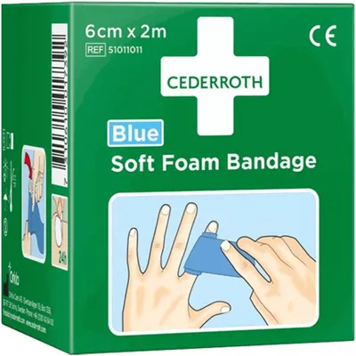 Produktbild von CEDERROTH Schaumbandage blau, 6cm x 2m