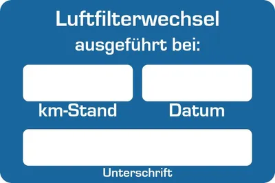 Productafbeelding van EICHNER 9220-00069 EICHNER Aufkleber Luftfilter-Wechsel ausgeführt bei, blau/weiß, 250 St.