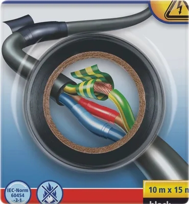 Obrázok produktu pre TESA 56193-00000, 1 kusov, Čierna, PVC, 6 V, Blistr, IEC 454-3-1