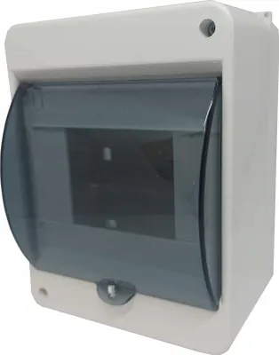 Immagine prodotto di Quadro di distribuzione piccolo montato in superficie 5 moduli Trasparente, scatola portafusibili Scatola di distribuzione