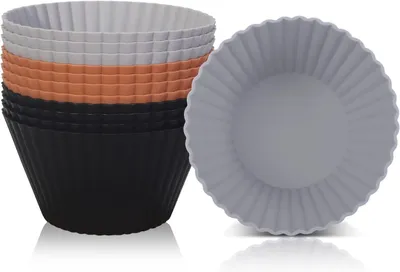 Produktbild von Muffin-Formen, 9,2 cm Durchmesser – Set mit 12 Stück – Silikon-Muffin-Förmchen
