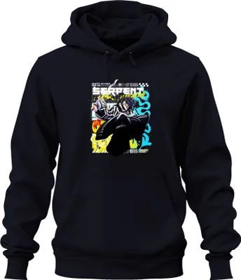 Zdjęcie produktu dla Demon Slayer Obanai Iguro Schlange Hashira Anime Japan Y2K Streetwear Uni Bluza z kapturem Kapuzenpullover, Granatowy, XXL