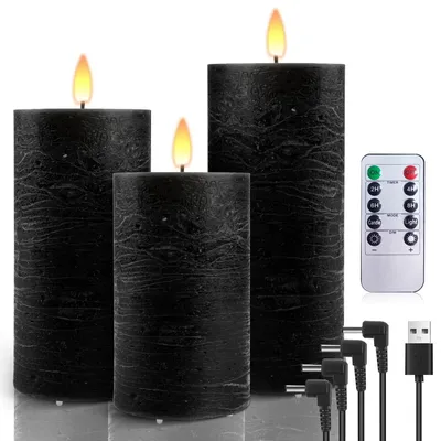 Obrázok produktu pre USB nabíjateľné LED sviečky 3 kusy s diaľkovým ovládaním