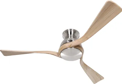 Imagen del producto de Ventilador de techo de bajo consumo con mando a distancia, modelo Eco Regento, 140 cm, acabado cromado/madera natural