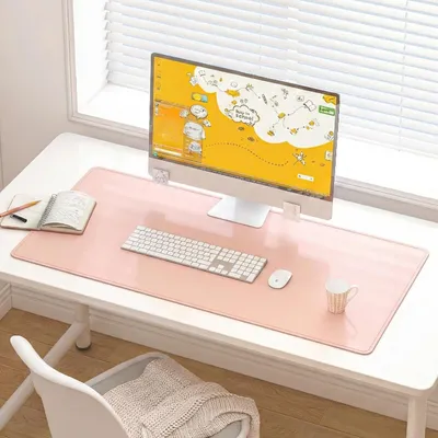 Imagen del producto de Alfombrilla para escritorio, de imitación cuero, grande (90 x 43 cm), antideslizante, ideal para oficina y hogar