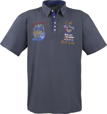 Produktbild von Übergrössen Hippes Polo-Shirt Kurzarm LAVECCHIA Anthrazit 8XL
