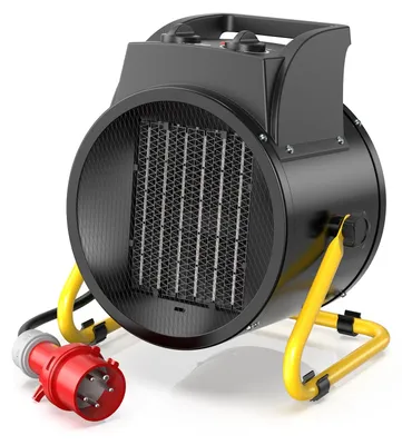 Image de Chauffage électrique de ventilation, 5000 W - Élément chauffant en céramique, couleur noire - Pour une surface de 48 m²