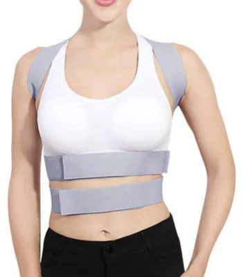 Produktbild von Haltungskorrektur, verstellbar, verdeckt, atmungsaktiv, weich, grau, zur Glättung des Rückens, für Damen und Herren, S