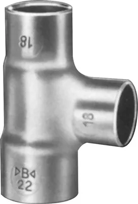 Zdjęcie produktu dla Trójnik miedziany z redukcją - typ 5130R, DVGW 18 x 15 x 18 mm
