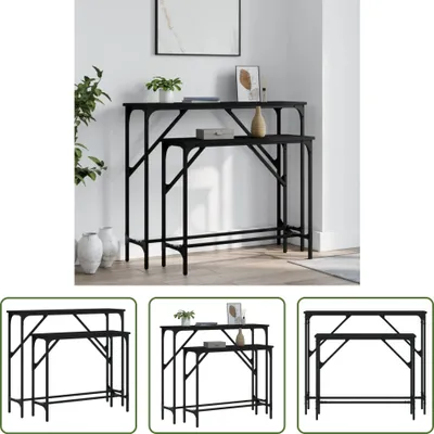Immagine prodotto di The Living Store Tavoli consolle 2 pezzi in legno nero