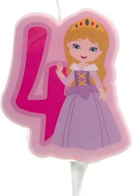 Produktbild von Zahlenkerze 4 mit Prinzessin