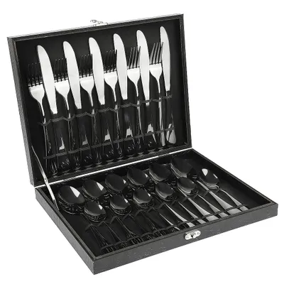 Produktbild von Besteck Set 6 Personen 24-teiliges Besteckset Besteckset mit Geschenkpaket Besteckset aus Edelstahl