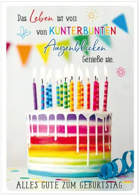 Produktbild von SUSY CARD Geburtstagskarte "farbige Torte" DIN A5