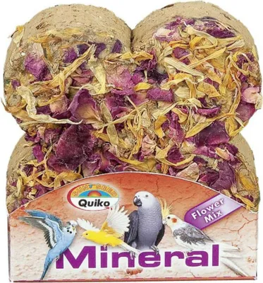 Zdjęcie produktu dla Kostka minerałowa z kwiatami i zbożem - dla wszystkich papug