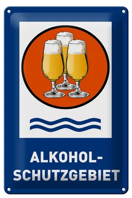Produktbild von Blechschild Bier 20x30cm Alkoholschutzgebiet Biergläser