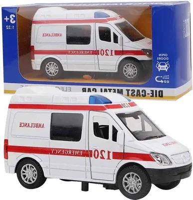 Produktbild von Klein Spielzeug-Ambulanz für Kinder mit Funktions-Bein- und Armmechanismus.