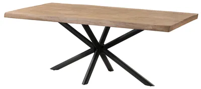 Immagine prodotto di MASSIVMOEBEL24 | Tavolo da pranzo in legno di mango 200x100x76 laccato beige / gambe incrociate antracite matt FREEFORM 5