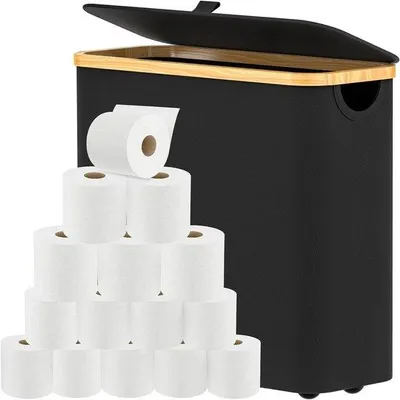 Produktbild von Bamboe Toiletrolhalter mit Aufbewahrungsbox - Organizer für Badzubehör