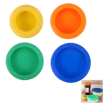 4 Silikondeckel, wiederverwendbar, elastisch, spülmaschinenfest (A)